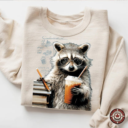 Teacher Raccoon Coffee and Classroom DTF transfer mockup 3