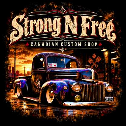 Printed Halftone – Strong N Free Canadian Custom Shop Truck – Dark Garments Only
