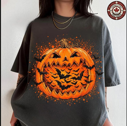 Retro Halloween Bats Pumpkin ready-to-press DTF transfer photo 6