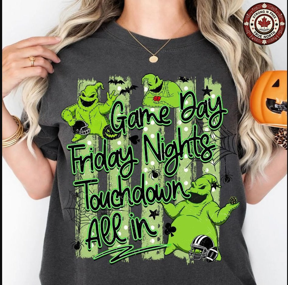 Spooky Football Green Monster ready-to-press DTF transfer photo 3