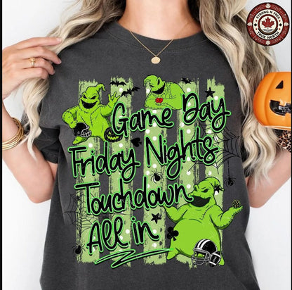 Spooky Football Green Monster ready-to-press DTF transfer photo 3