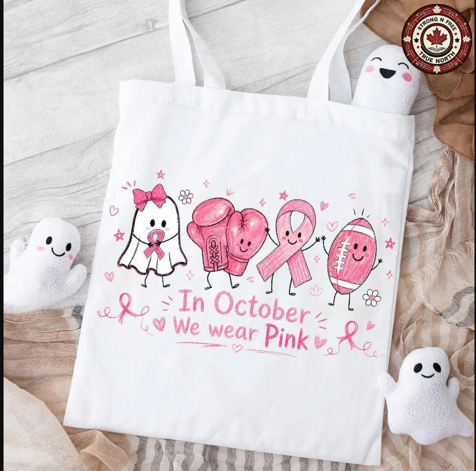 In October We Wear Pink Doodle ready-to-press DTF transfer photo 5