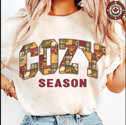 Retro Floral Cozy Season ready-to-press DTF transfer photo 1