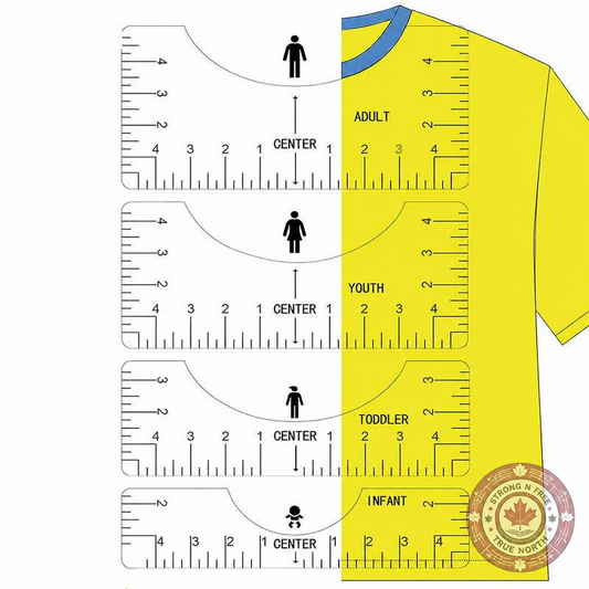 T-shirt ruler guide set with Strong N Free watermark