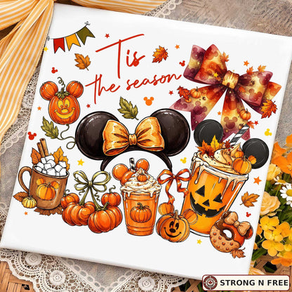 Tis the Season fall coquette bow DTF transfer artwork mockup