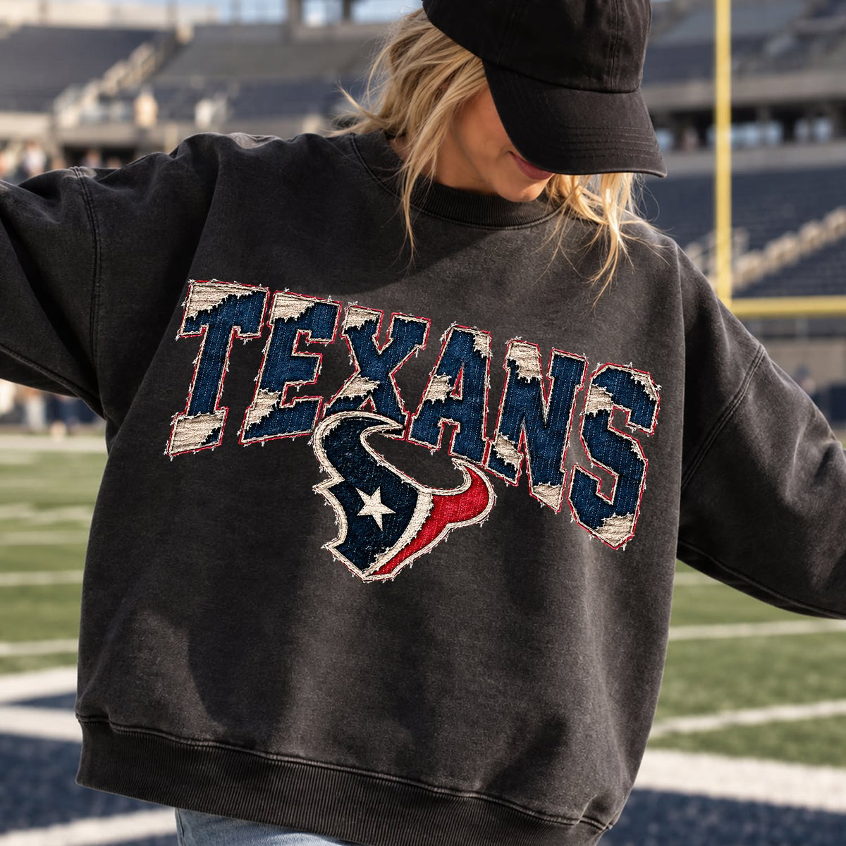 Design 11 – torn denim football DTF transfer mockup