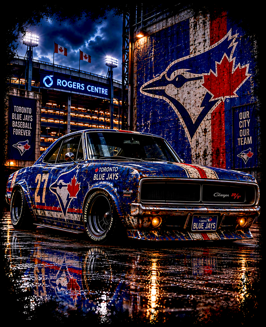 DTF Transfer Halftone - Toronto Blue Jays Dodge Charger R/T