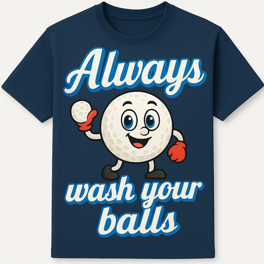 DTF Transfer Always Wash Your Balls – Funny Baseball Cartoon Design #2