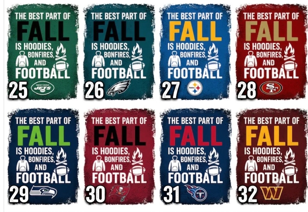 DTF Transfer 32 Best Part of Fall Football Teams Designs