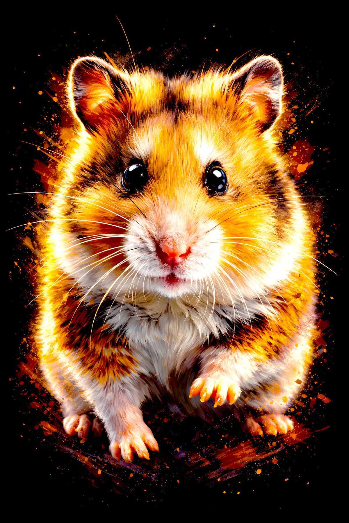 Golden Hamster halftone DTF transfer artwork