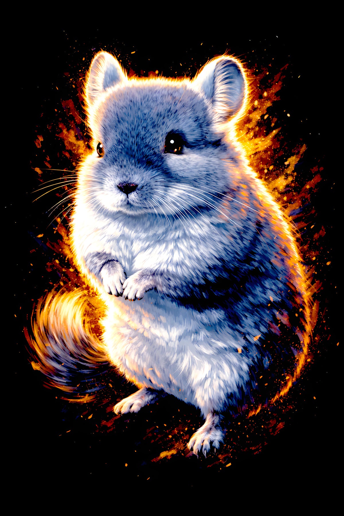 Blue Chinchilla halftone DTF transfer artwork