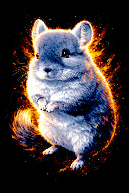 Blue Chinchilla halftone DTF transfer artwork
