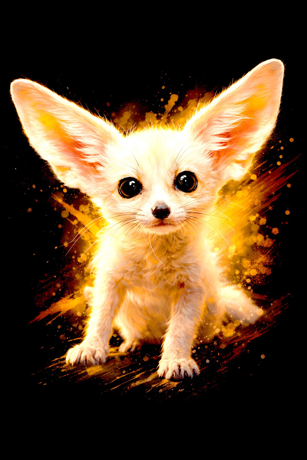 Fennec Fox Kit halftone DTF transfer artwork
