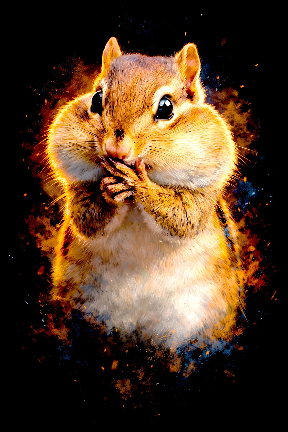 Cheeky Chipmunk halftone DTF transfer artwork