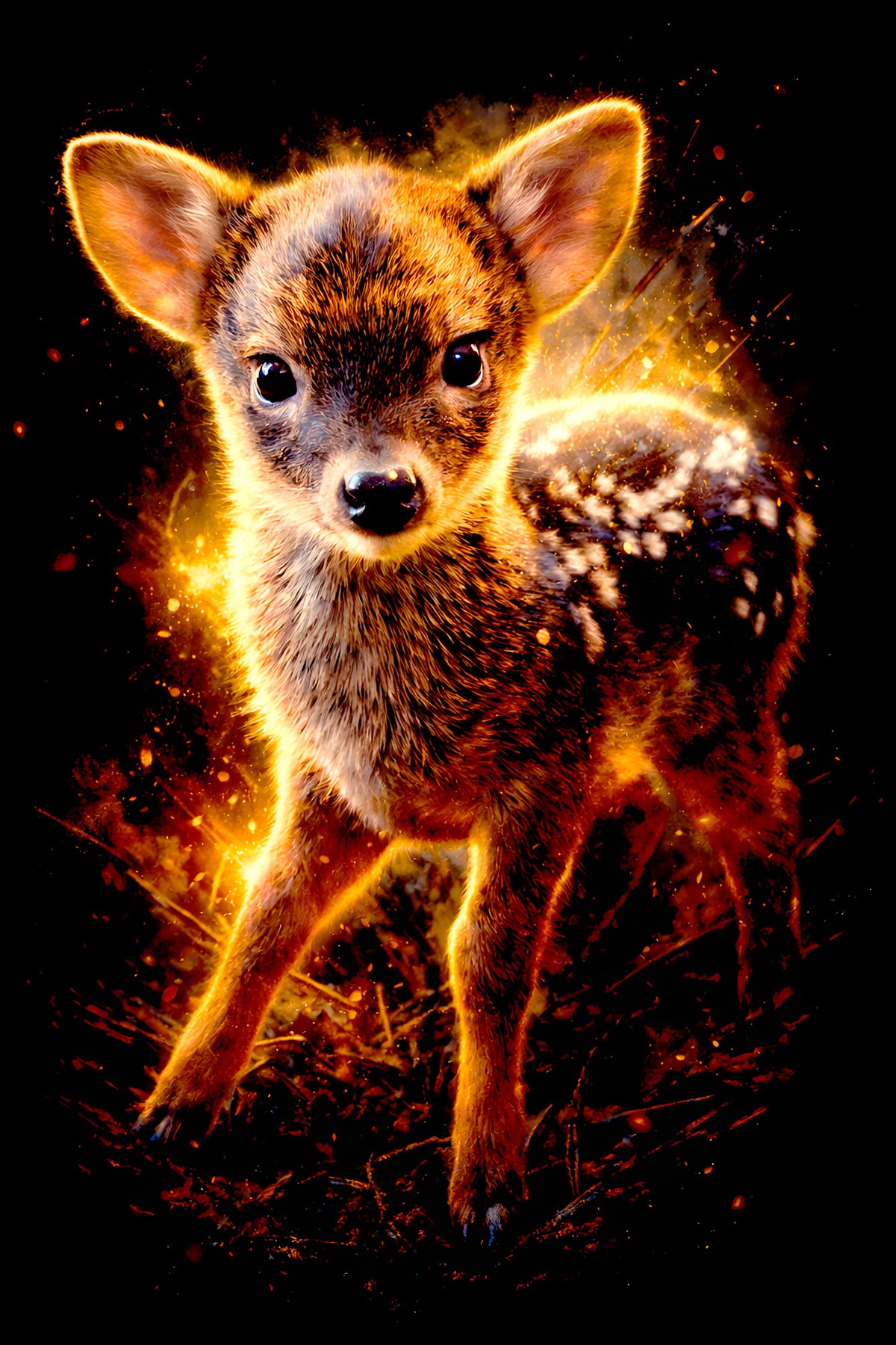 Spotted Fawn halftone DTF transfer artwork