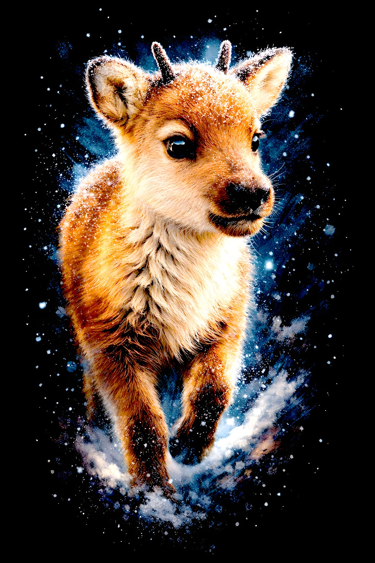 Baby Reindeer halftone DTF transfer artwork