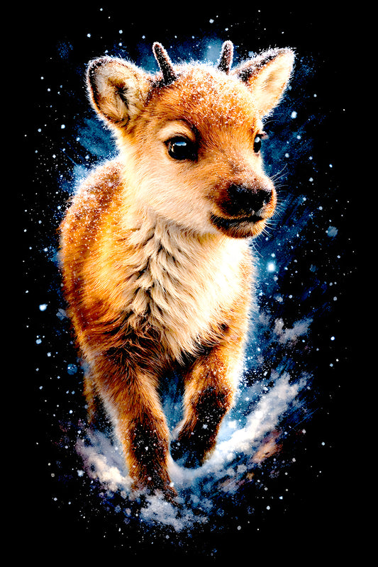Baby Reindeer halftone DTF transfer artwork