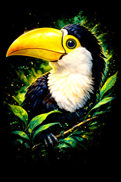 Bright-Billed Toucan halftone DTF transfer artwork