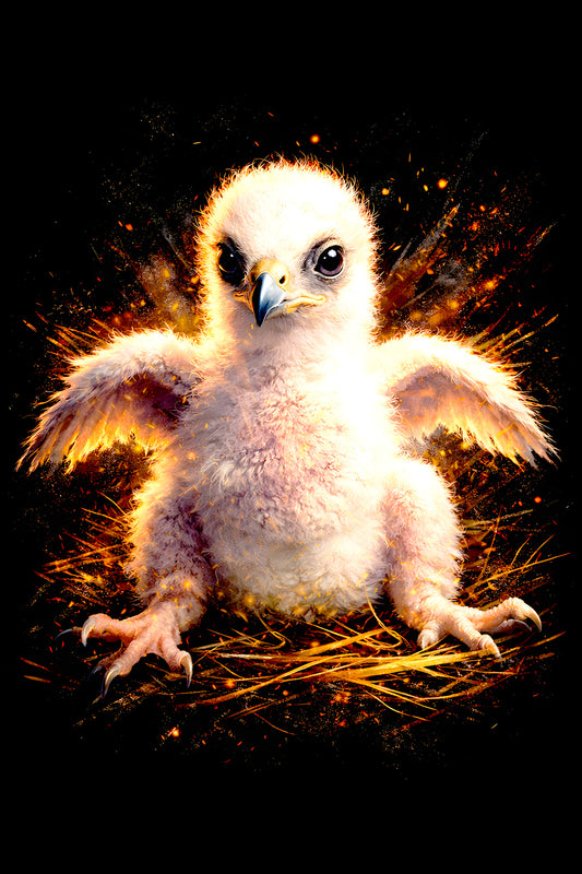 Baby Eaglet halftone DTF transfer artwork