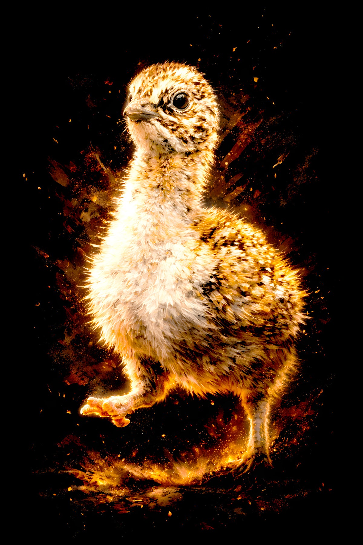 Little Speckled Chick halftone DTF transfer artwork