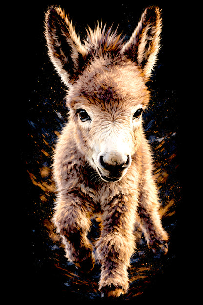 Baby Donkey halftone DTF transfer artwork