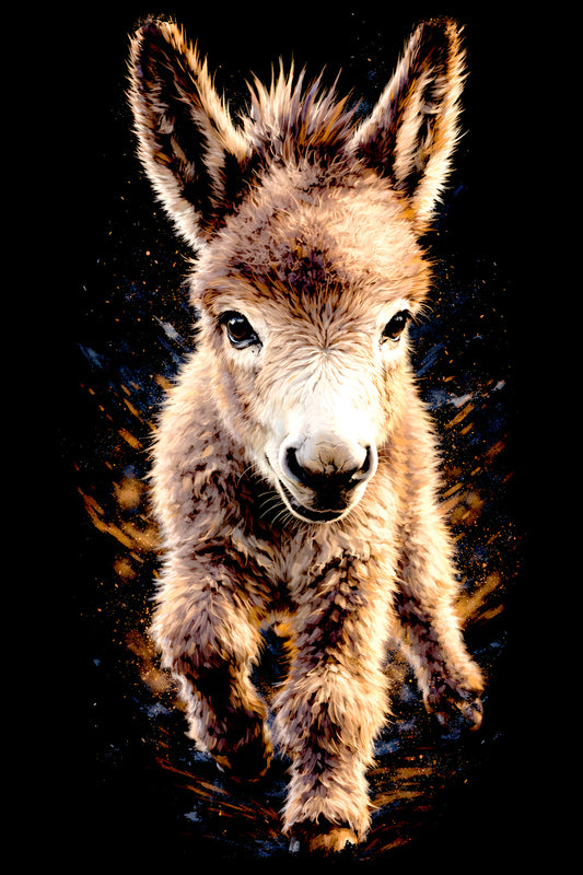Baby Donkey halftone DTF transfer artwork