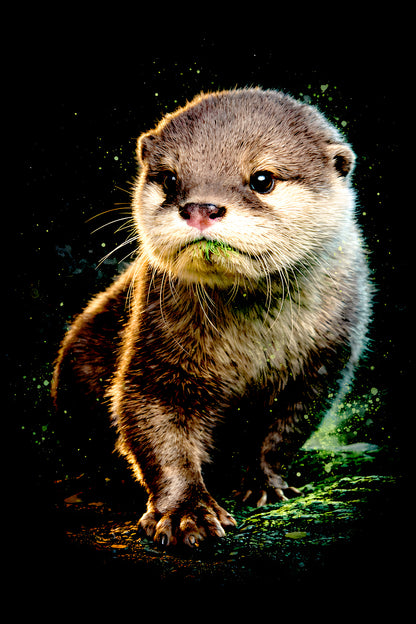 Little Otter halftone DTF transfer artwork