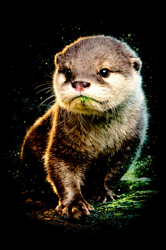 Little Otter halftone DTF transfer artwork