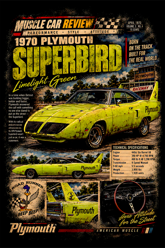1970 Plymouth Superbird - Vintage Poster - Prints best on darks