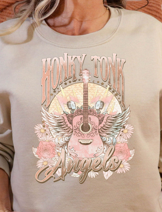 T-Shirt Sweatshirt Honky Tonk Vintage Pinkish Print Vintage .
