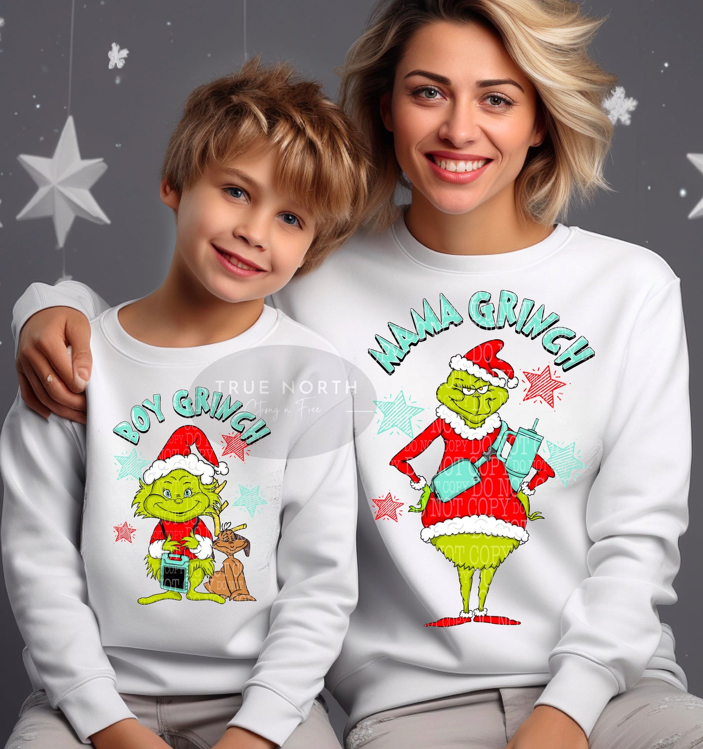 Sweatshirt or T-Shirt Christmas  Mama & Boy Grinch Grinch Jumbo .