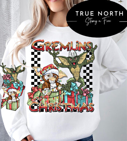 Christmas Gremlins Sweatshirt or T-Shirt with Sleeves - Order Now
