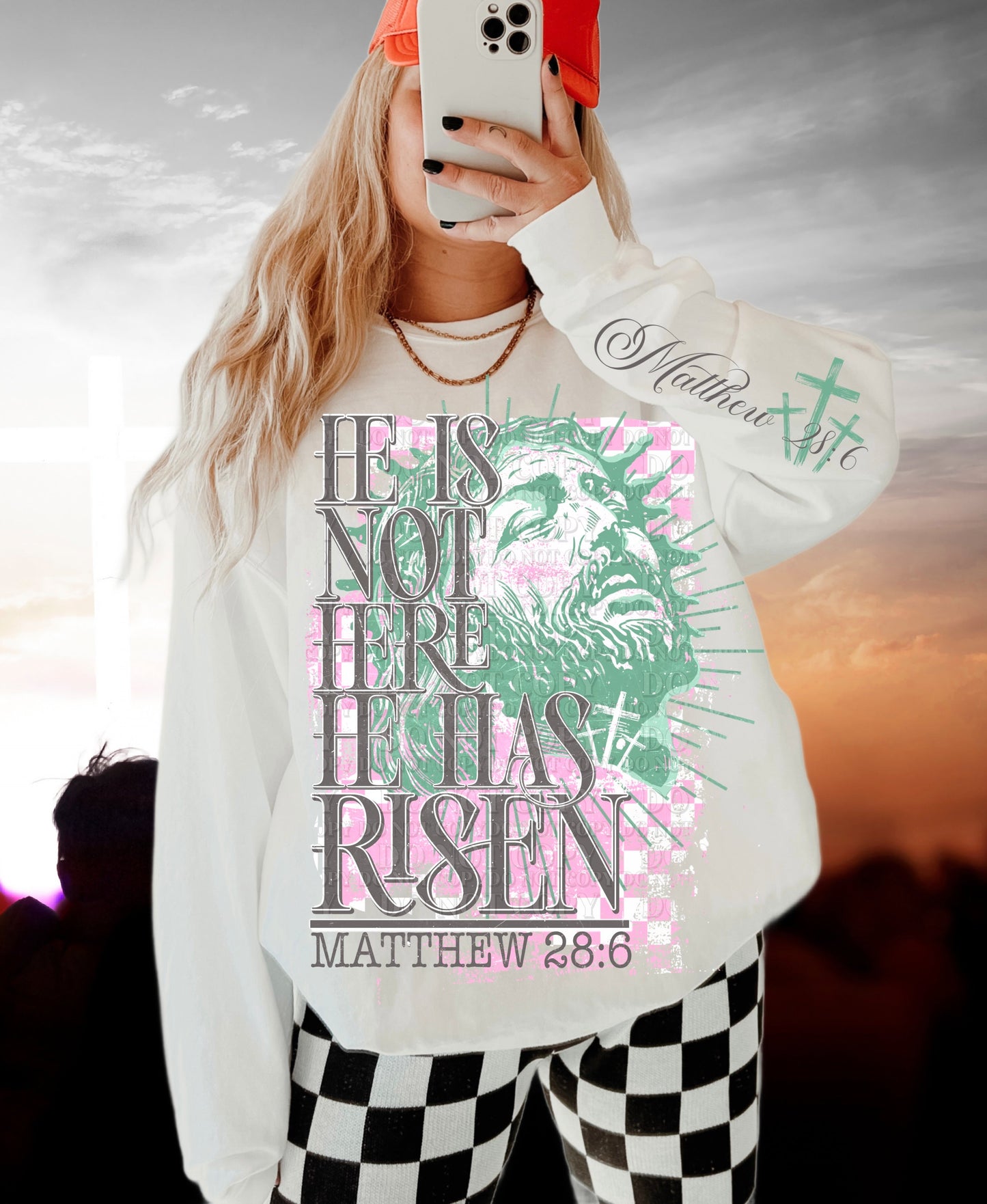 T-Shirt or Sweatshirt Christian Easter - He Has Risen .