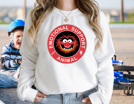 Vintage Humor Animal Emotional Support T-Shirt or Sweatshirt Trendy and Comfy .