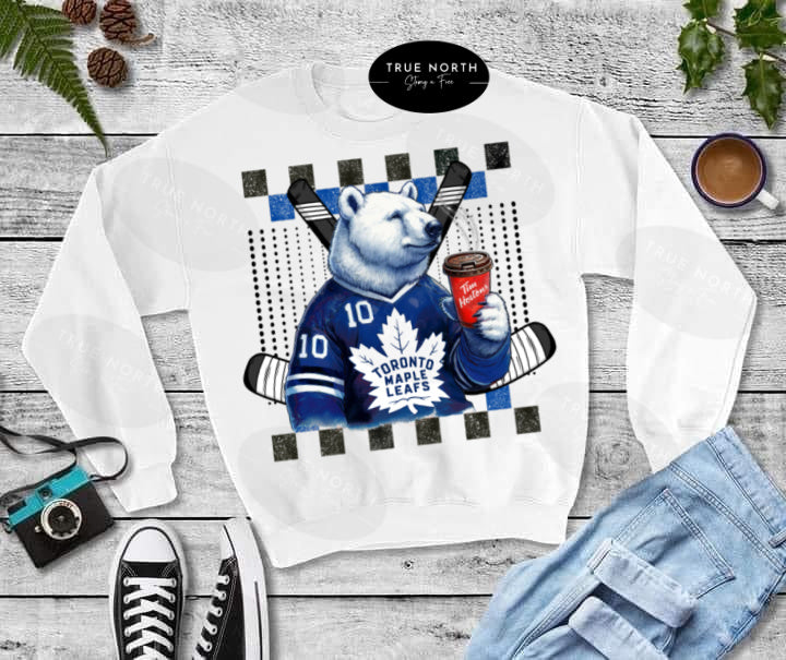 Sweatshirt Or T-Shirt Toronto Leaf's Polar Bear w/ Timmies .