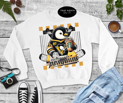 Sweatshirt Or T-Shirt Pittsburgh Penguins with Star B Coffee