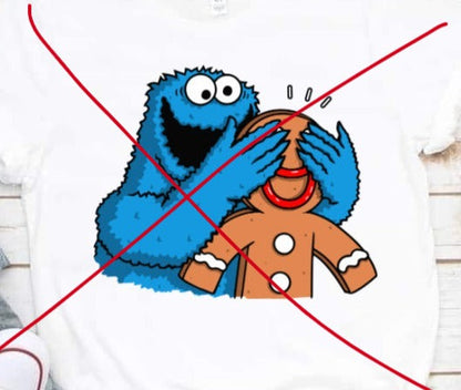 Vintage Cookie Monster T-Shirt or Sweatshirt - Humorous Design for a Playful Look .