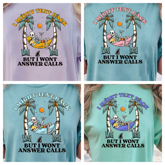 T-Shirt or Sweatshirt Summer Texting  - 4 Colors .