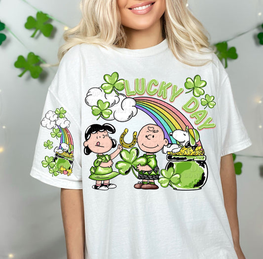 Peanuts St Patricks Day SweatshirtT-Shirt with Sleeve Option .