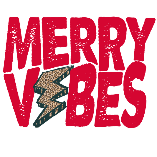 DTF Transfer  Merry VIBES Christmas, Merry Christmas  11" Wide