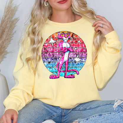 Sweatshirt Or T-Shirt Vintage Pink Panther