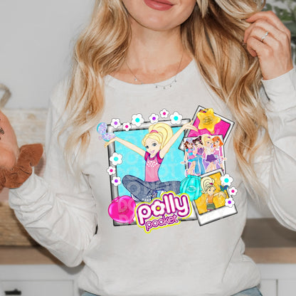Sweatshirt or T-Shirt  Vintage Polly Pocket  With Sleeve Print