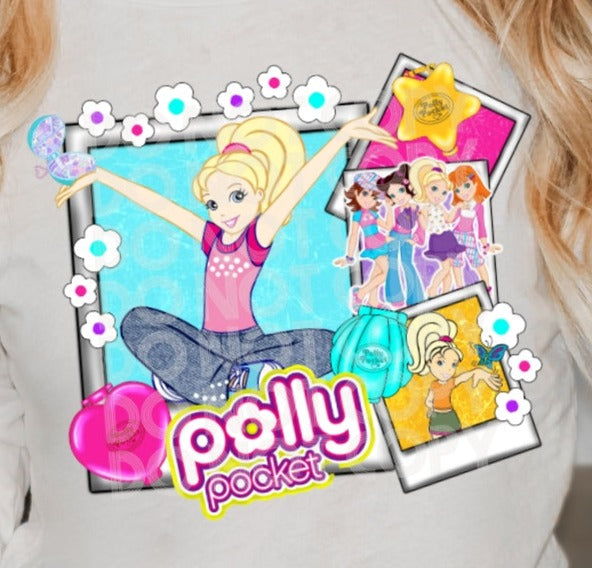 Sweatshirt or T-Shirt  Vintage Polly Pocket  With Sleeve Print