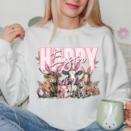 Easter Shirt - Happy Easter Sweatshirt or T-Shirt with The Heard Design .