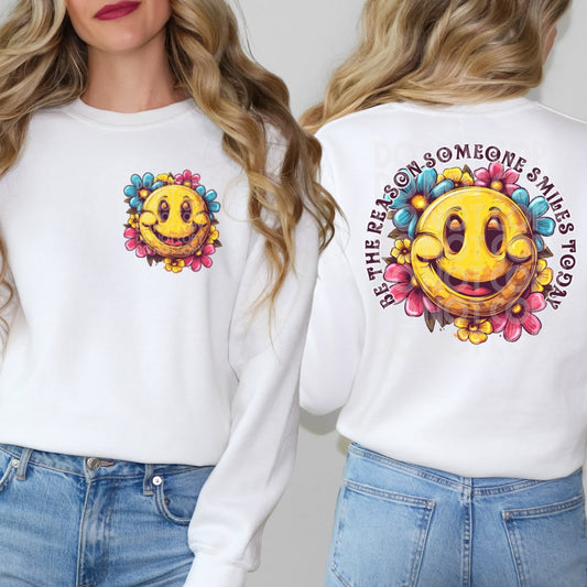 Charitable Smile T-ShirtSweatshirt with Sleeve Print - Spread Joy with Your Style .