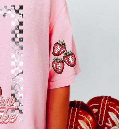 Sweatshirt Or T-Shirt Valentines Strawberry MilkShake  Sleeve offered .