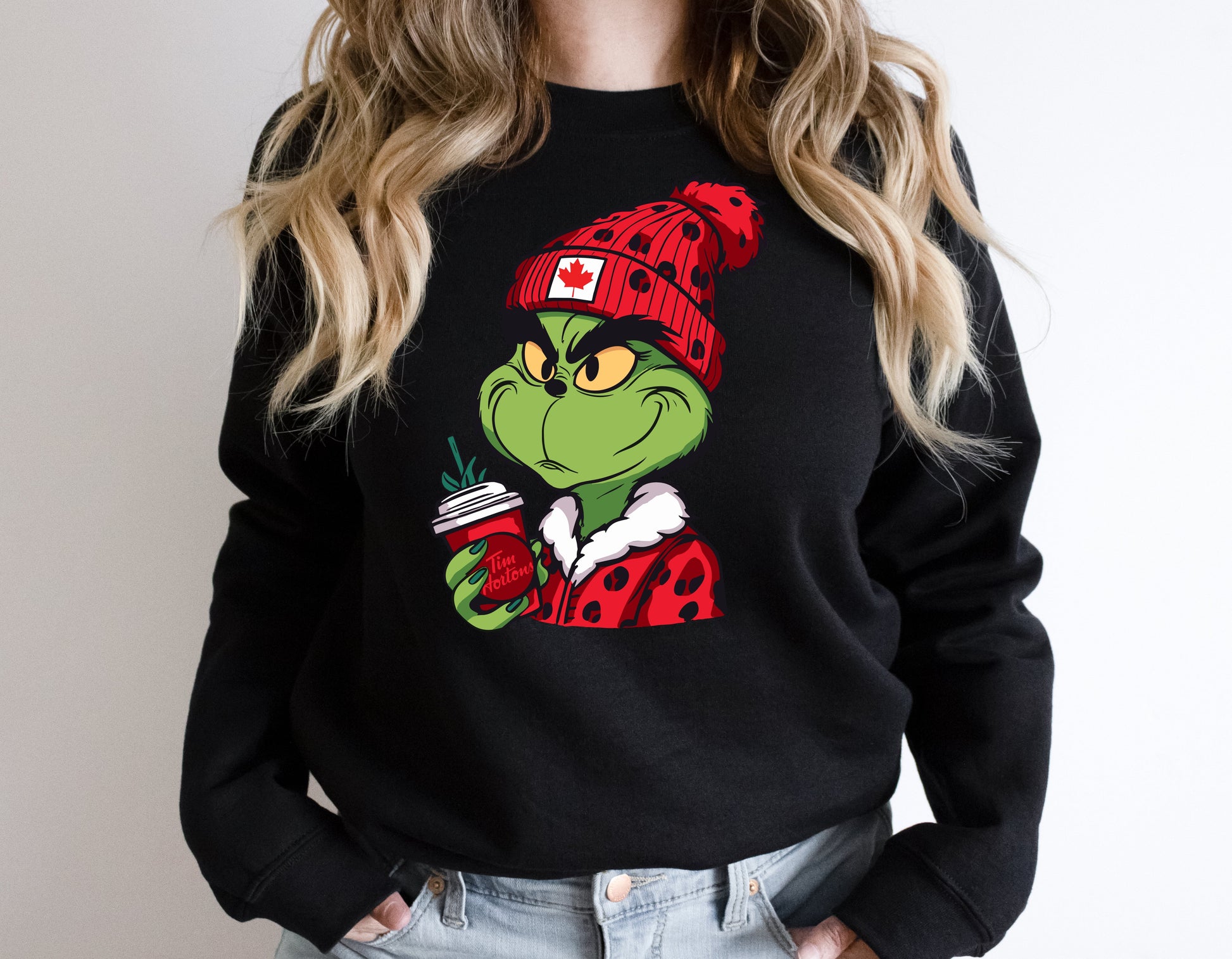 Christmas Grinch Sweatshirt or T-Shirt - Timmies or Staryucks