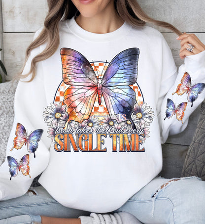 Single Life Apparel Trash Takes Out Trash SweatshirtT-Shirt - Butterfly Design .