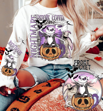 T-Shirt - Halloween Nightmare Before Coffee .