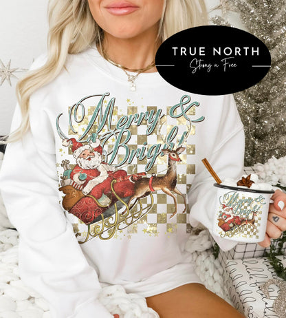 Sweatshirt Hoodies & T-Shirts  Christmas Merry & Bright .